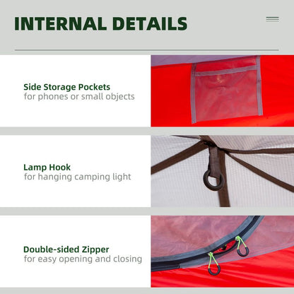 Camping Tent Compact 2 Person Dome Tent for Hiking & Garden - Dark Grey