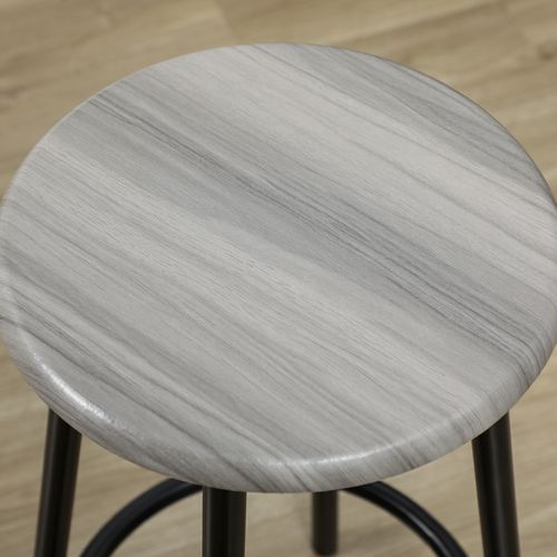 HOMCOM 5 Piece Bar Table and Stools Set with Metal Frame