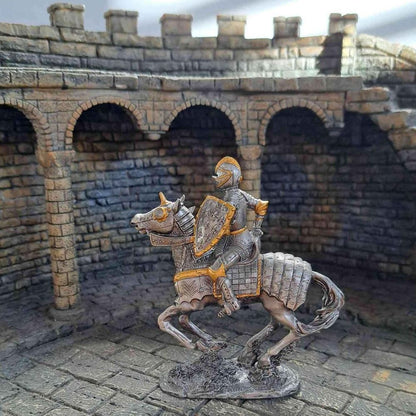 16th Century Mounted Knight Collectable Figure (hand-cast statue sculpture) 10cm Height
