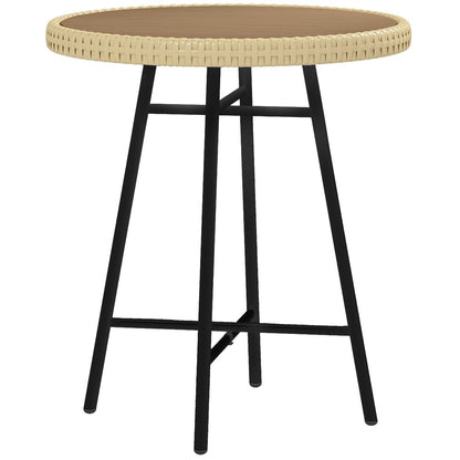 Premium Outsunny PE Rattan Side Table - Indoor/Outdoor, Balcony & Patio - Natural - Best Quality
