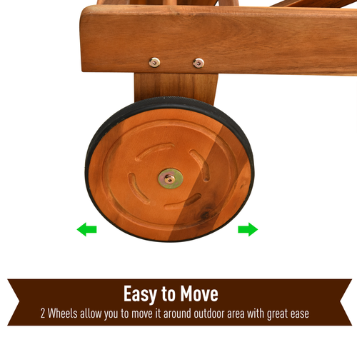 Outsunny Texteline Sun Lounger, 98L cm, Acacia Wood