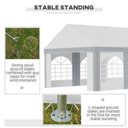 8x4m Party Tent - Marquee Gazebo with Sides, Windows & Doors