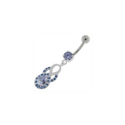 Tear Drop CZ with Fusion Infinity Dangling Navel Belly Button Ring
