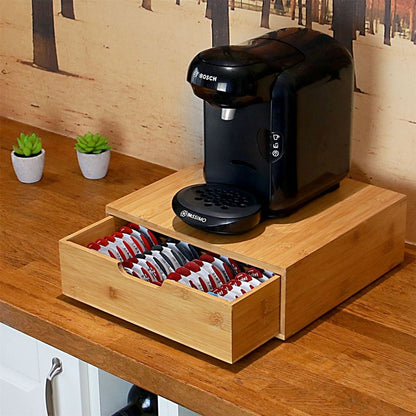 Bamboo Tassimo Coffee Pod Drawer | Store 64 Pods | M&W