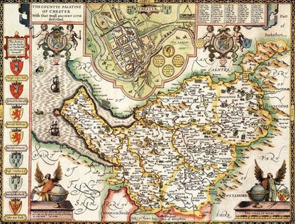 Cheshire Historical Map 1000 Piece Jigsaw Puzzle (1610)