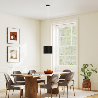 HOMCOM Linen Pendant Light, E27 Lampshade for Living Room, Bedroom