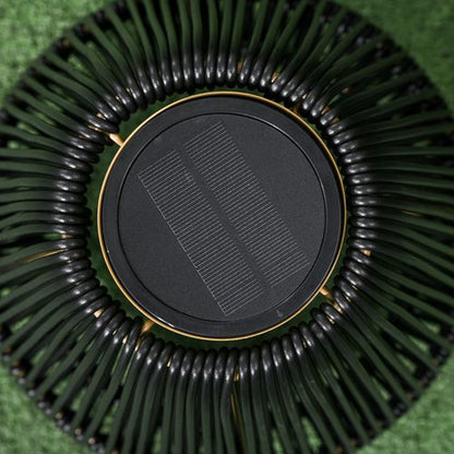 Outsunny 3-Level Adjustable Garden Rattan Solar Lantern, Black