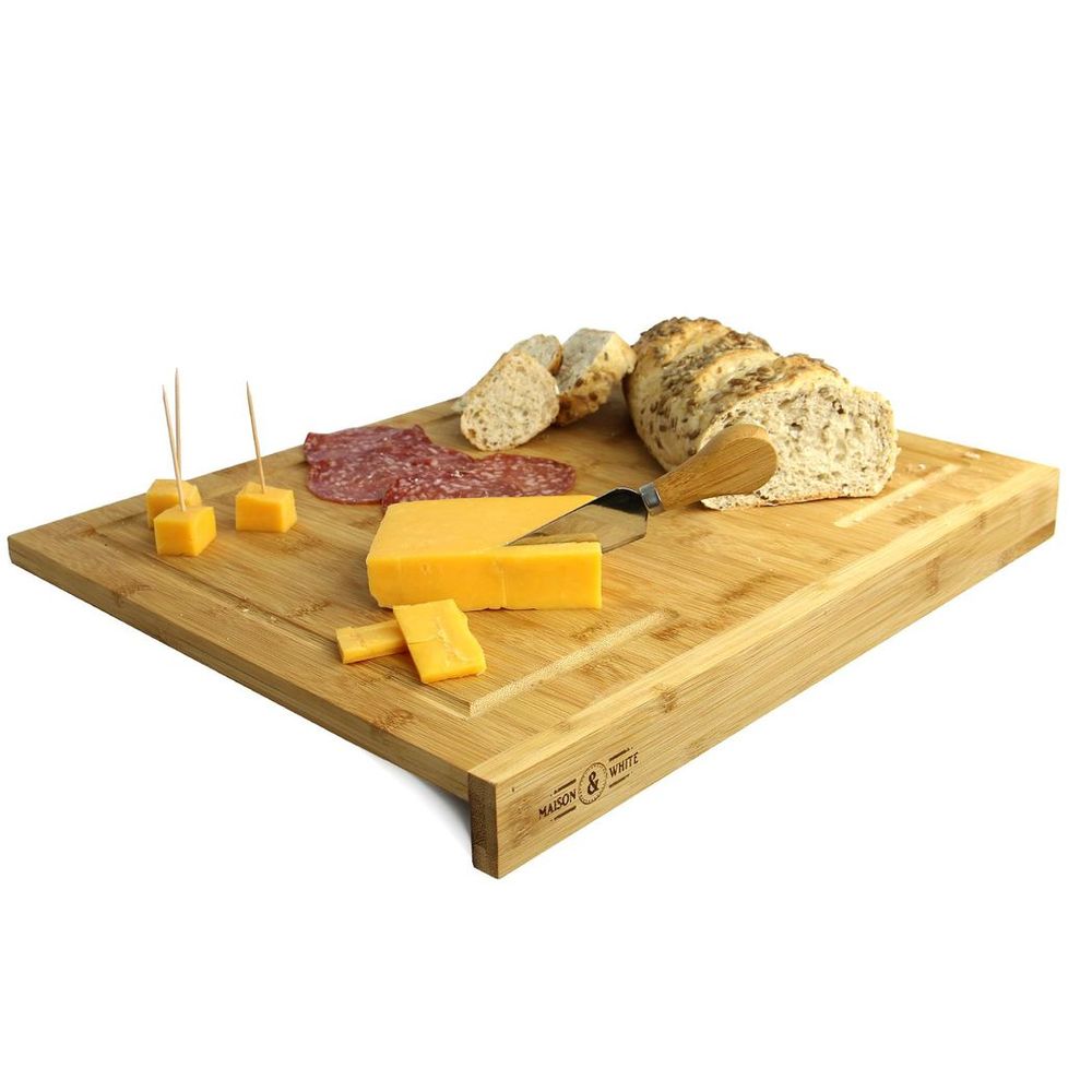 Bamboo Counter Edge Chopping Board | Anti-Slip & Durable | Maison & White