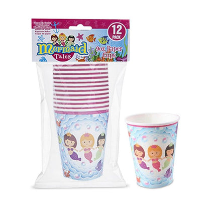 Premium Mermaid Design Paper Cups - Perfect for Parties, Picnics & BBQs