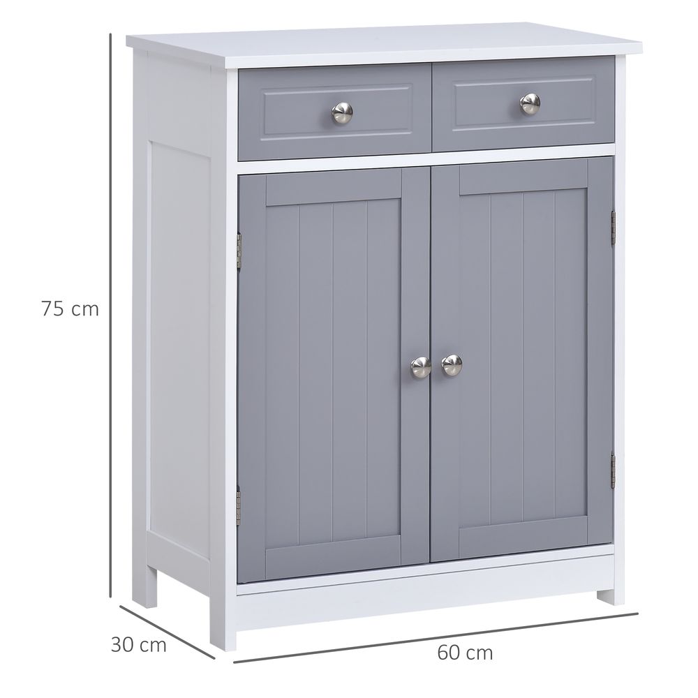 Premium Grey 2-Drawer Bathroom Cabinet - Sleek & Durable Design - Spacious Storage