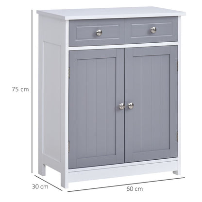 Premium Grey 2-Drawer Bathroom Cabinet - Sleek & Durable Design - Spacious Storage