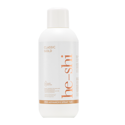 High Performance He-Shi Gold Spraytan - 1L (8%) - Medium - No Smell Self Tan