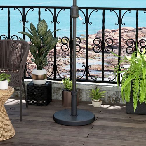 Outsunny 15kg Concrete Parasol Base Heavy Duty Round Umbrella Stand