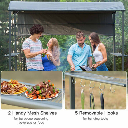 Metal Frame Outdoor BBQ Canopy - Stay Cool and Grill Like a Pro!