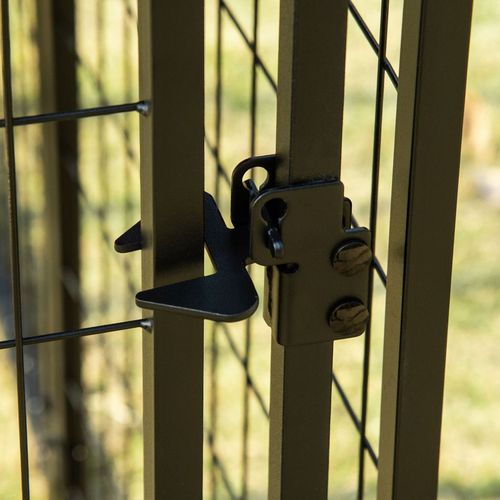 PawHut Dog Kennel with Rotating Bowl Holders, Cover, Outdoor Dog Run