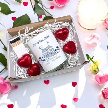 Happy New Home Candle Gift Set | New Home Hamper | New Home candle Gift Box | House Warming Gift | Couples New Home Gift | UK
