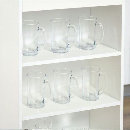 Coffee Table / Bar table | Clean white frame, with wood-effect table top | Grey