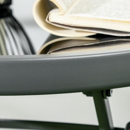 Outsunny Patio Bistro Set Folding Chairs & Coffee Table for Balcony, Brown