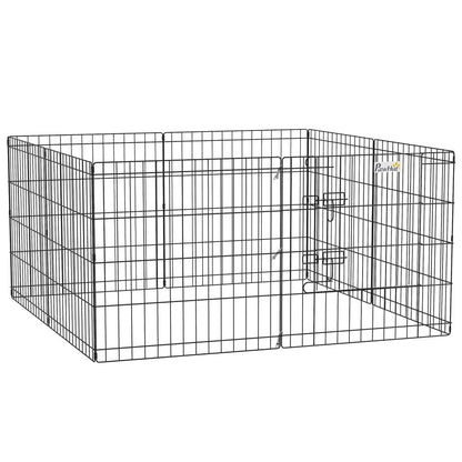 PawHut 24" Pet Dog Playpen, 8-Panel Metal Fence, Safe & Secure Space