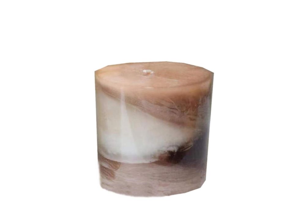 Caramel Ombre Pillar Candle - High-Quality, Long-lasting, Warm & Inviting Scent - 85-Hour Burn Time - D10 x H10 x W10cm