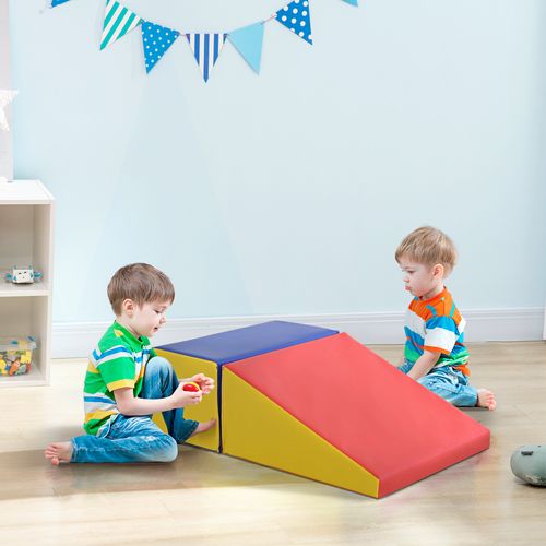 HOMCOM 2 Piece Soft Play Set for Toddler Climb and Crawl