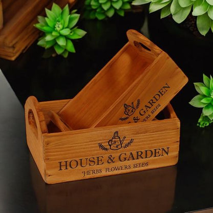 SET 2 WOODEN FLOWER PLANTERS