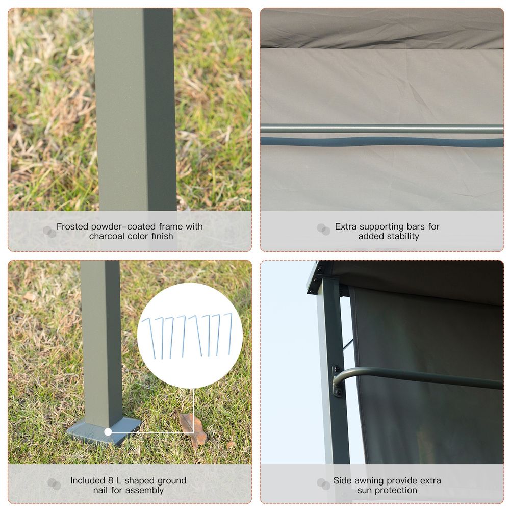 Metal Frame Outdoor BBQ Canopy - Stay Cool and Grill Like a Pro!