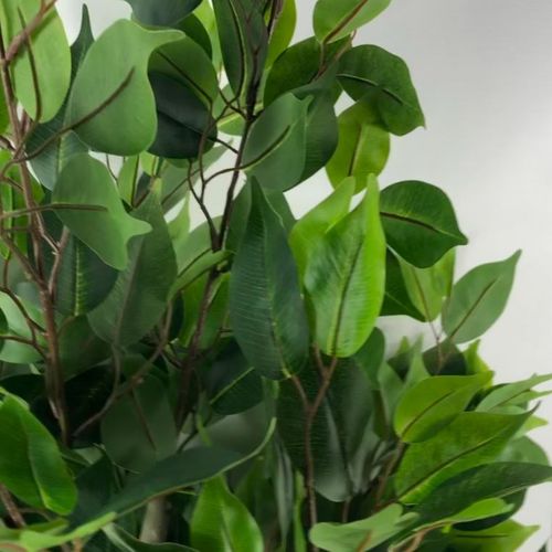 110cm Leaf Realistic Artificial Ficus Tree / Plant  Silver Curve Planter
