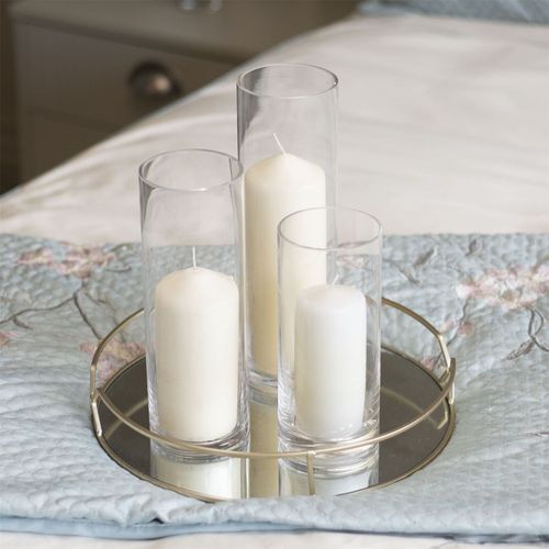 Glass Candle Cylinders - Set of 3 | M&W