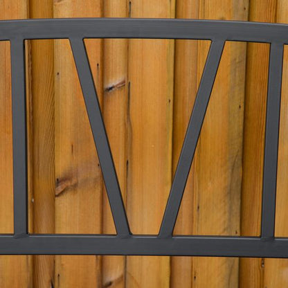 2-Seater Bench Solid Metal Loveseat Decorative Backrest Ergonomic Armrest