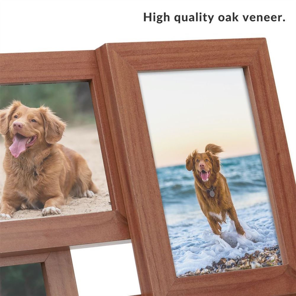 Multifunctional Oak Wood Photo Frame | 6"x4" | M&W