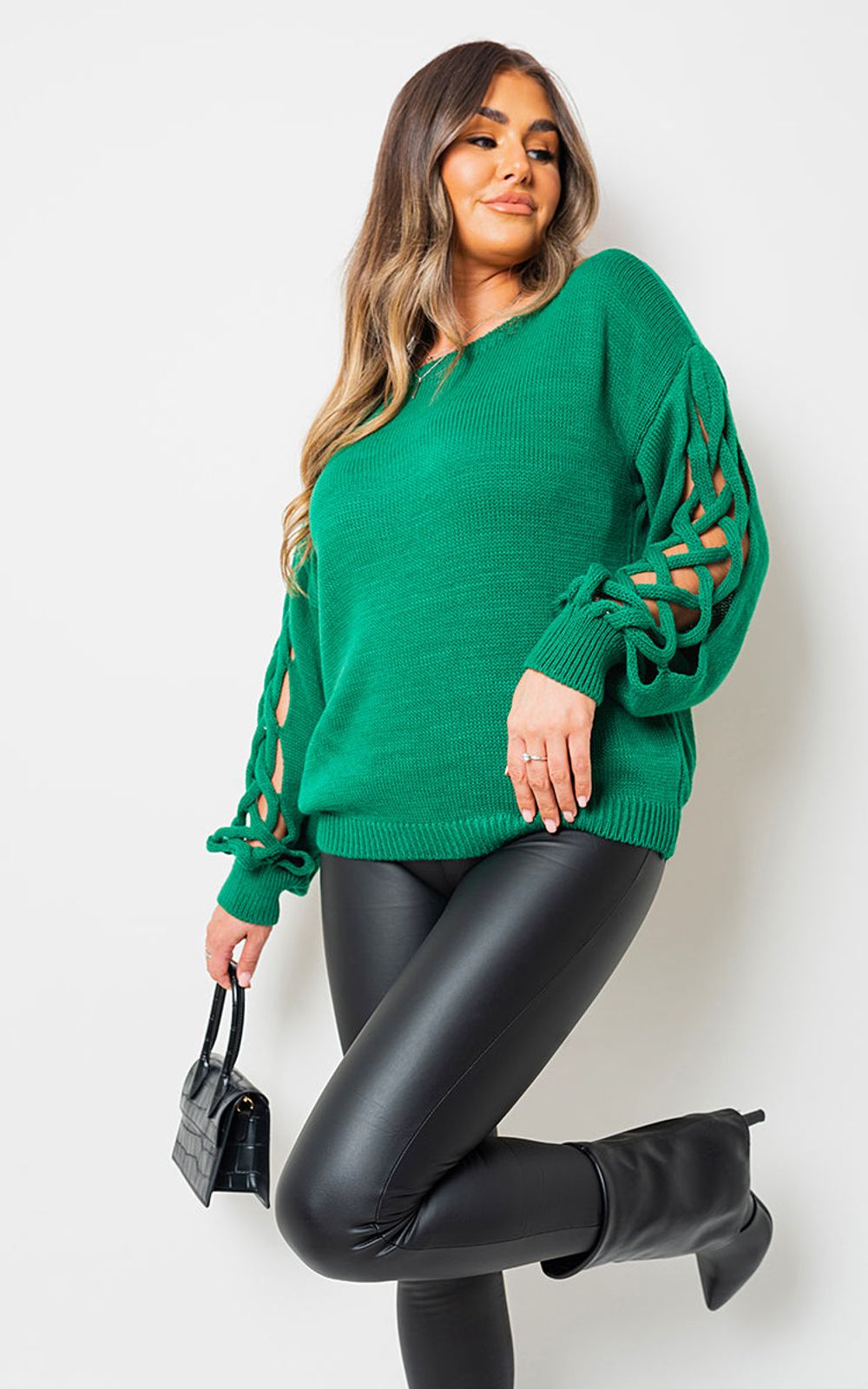 Cable Knit Jumper with Cut Out Detail - Cozy, Chic, and Captivating!