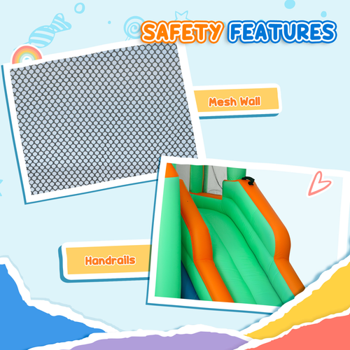 AIYAPLAY Inflatable Bouncy Castle with 680W Blower for Kids, 416x370x195 cm