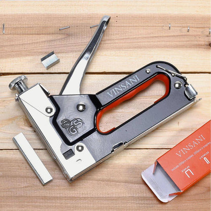Heavy Duty Stainless Steel Metal Staple Tacker Gun with Staples