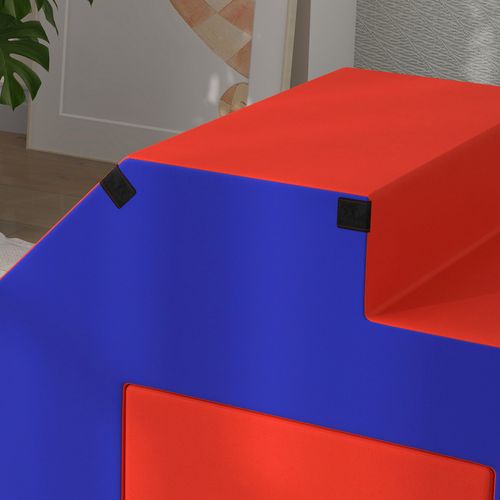 HOMCOM 2-piece Soft Play Set, Baby Foam Climber Block for Toddler, Dark Blue