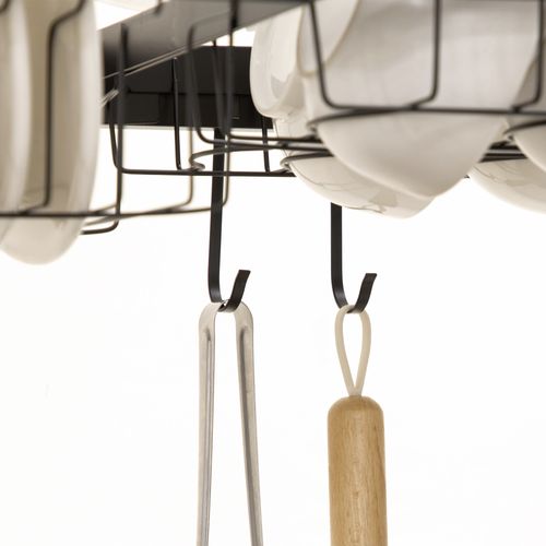 HOMCOM Over The Sink Dish Drainer Rack, 2 Tier Dish Rack for Kitchen, Black