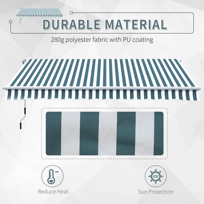 Premium Outsunny 4m x 3m Green & White Awning Sun Shade Canopy - High-Quality Outdoor Shelter