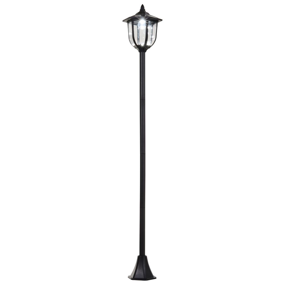 1.77m Tall Solar LED Lamp Post | Outdoor Garden Lighting | Black | Energy-Saving