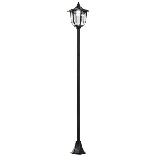 1.77m Tall Solar LED Lamp Post | Outdoor Garden Lighting | Black | Energy-Saving