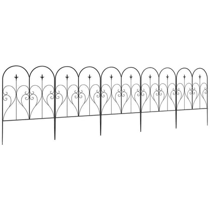 Outsunny 5PCs Decorative Garden Fencing 32in x 10ft Metal Border Edging