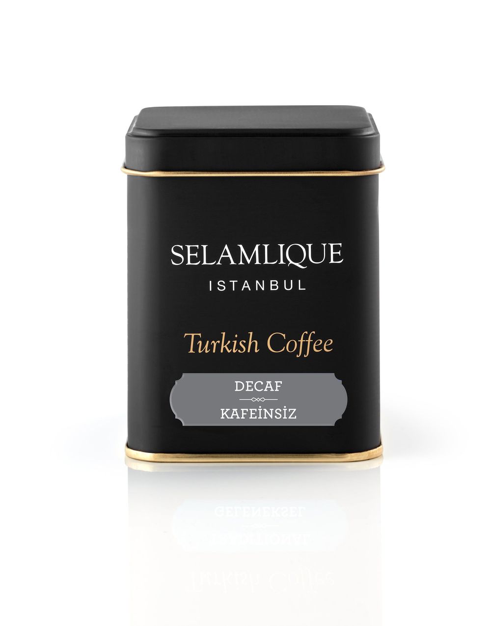 Selamlique Decaffeinated Roasted Ground Turkish Coffee, Turkish Decaf Fine Grind Coffee, 1 Box of 125g