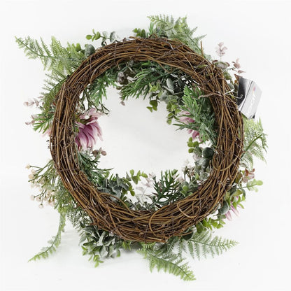 Large Luxury Pink Floral Wreath - 45cm - Best Quality - Door Decor - Natural Woven Base - Matching Garland Available