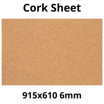 Cork Sheet - 915x610mm - 6mm - Décor and DIY - Pack of 1