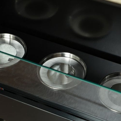 HOMCOM Bioethanol Fire, Ethanol and Gel Fireplace, 3 Hours Burns, Brown