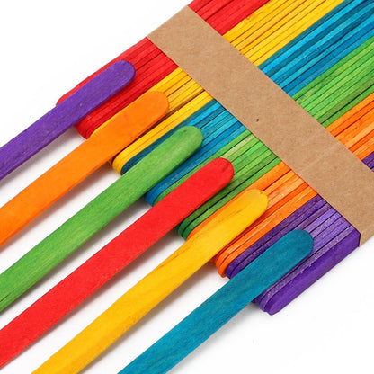 VINSANI Wooden Coloured Lolly Sticks