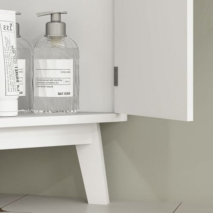 HOMCOM Slim Bathroom Storage Unit, Bathroom Cabinet with Doors, White