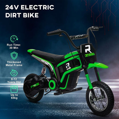HOMCOM 24V Kids Electric Motorbike - Green