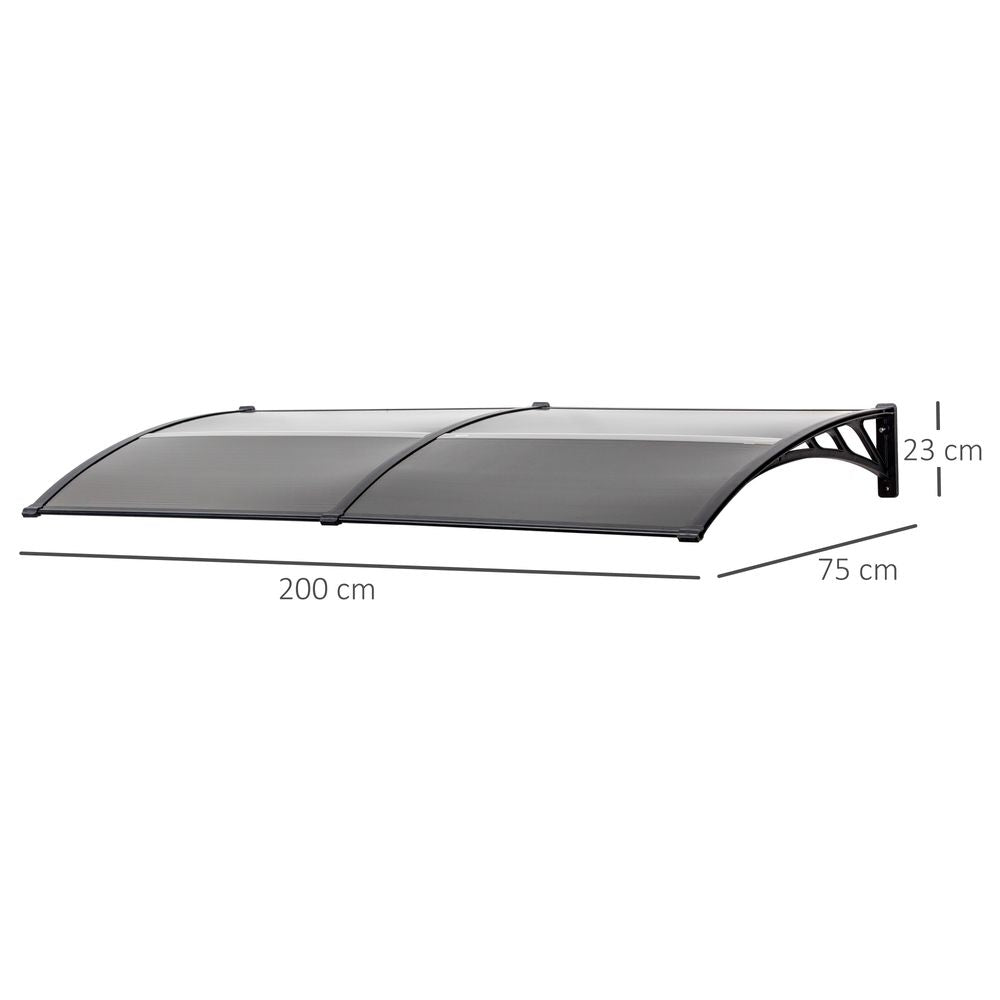 Premium Outsunny Outdoor Door Canopy - Rain & Sun Shelter with Curved Design - Easy Mounting - Versatile & Durable