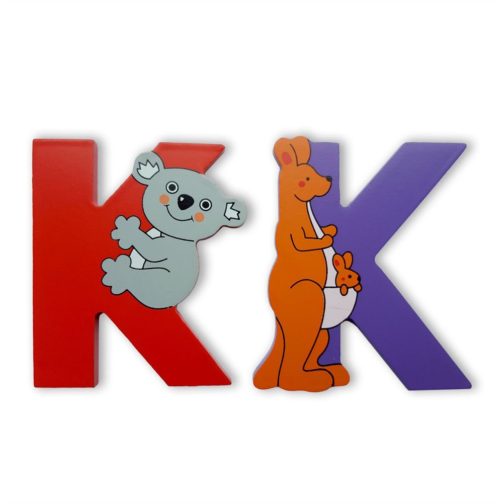 Vinsani Wooden Jungle Animal Upper Case Alphabet Letters Personalised Bedroom Wall Door Name