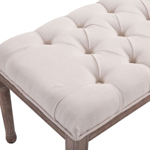 Stool Bench 3 Person Chic Button Tufted  Bedside Seat End Hallway